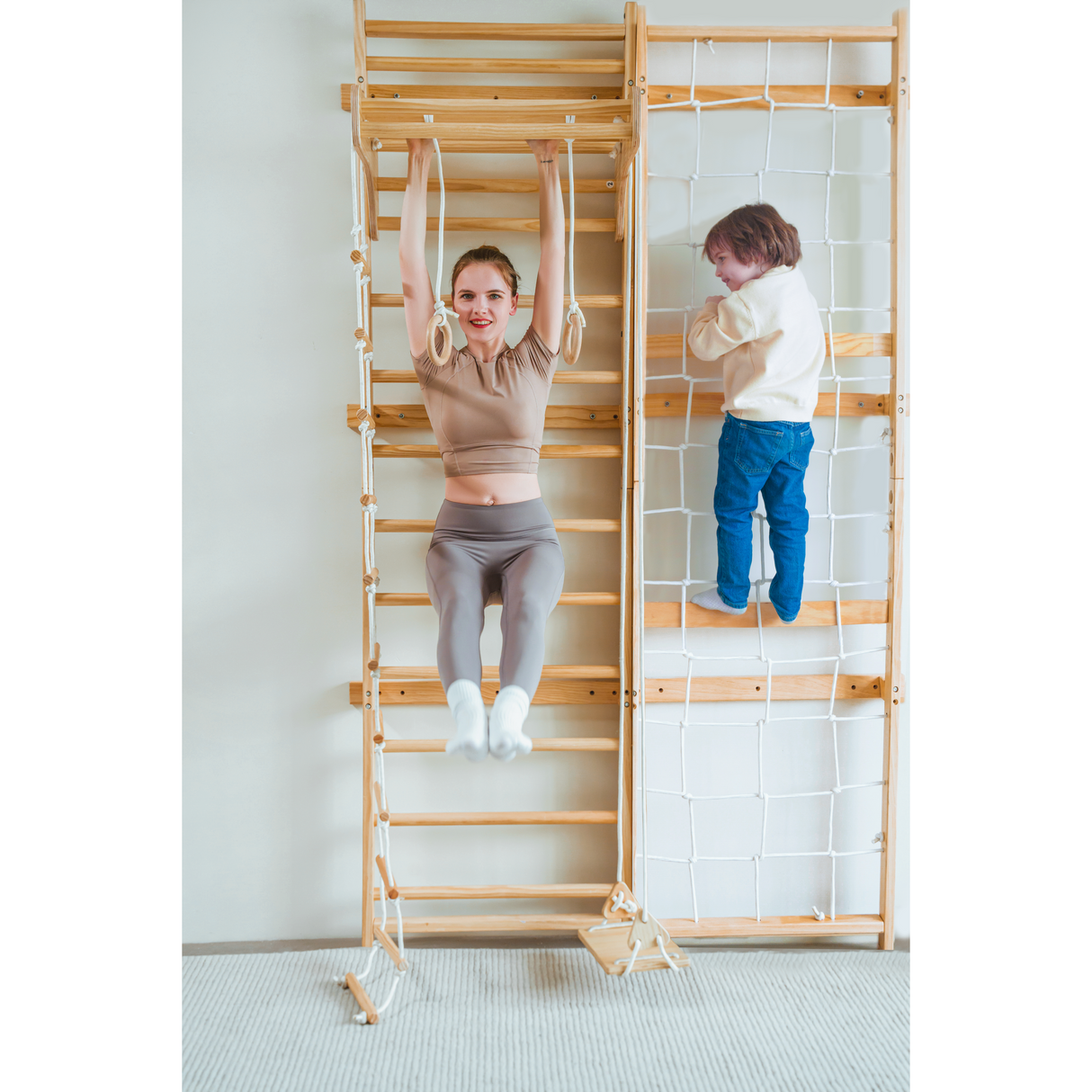 Neem – Swedish Ladder & Rope Wall - 95" Height-Parc Decor
