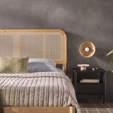 Neru Boho Curved Rattan-Headboard Bed Collection (Queen or King)-Bedroom-Parc Decor