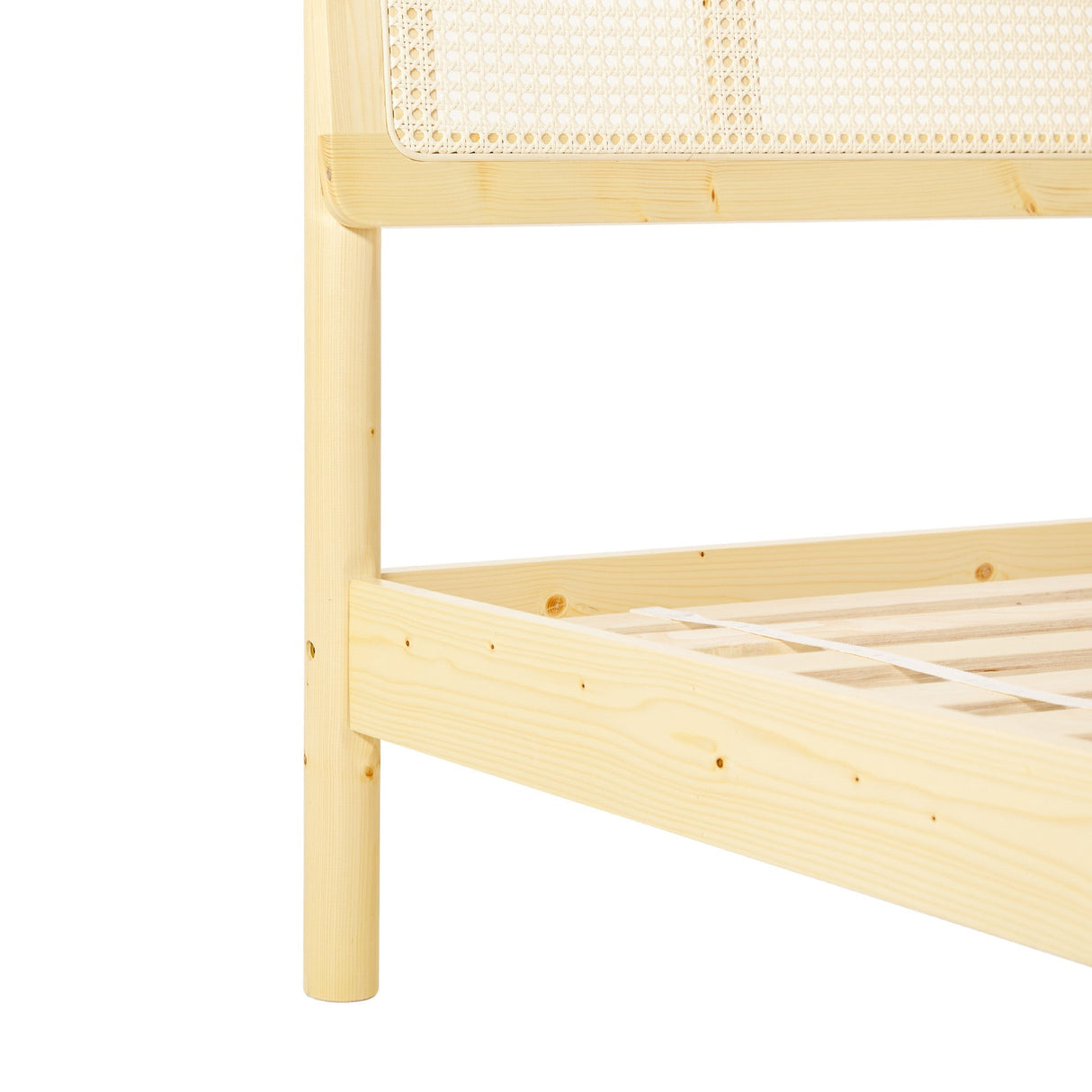 Neru Boho Curved Rattan-Headboard Bed Collection (Queen or King)-Bedroom-Parc Decor