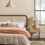 Neru Boho Curved Rattan-Headboard Bed Collection (Queen or King)-Bedroom-Parc Decor