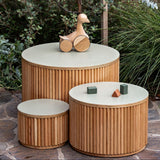 Nesting Fluted Tables - White