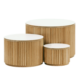 Nesting Fluted Tables - White
