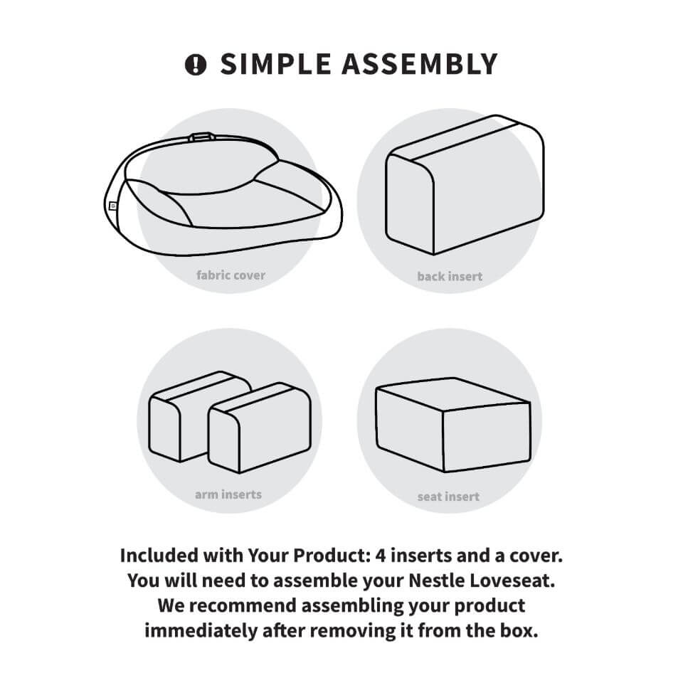 Nestle Loveseat-foam filled-Parc Decor