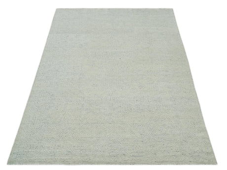 Neutral Contemporary 8x10 Medallion Beige 8x10 Hand knotted wool area rug