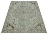 Neutral Ivory, Brown and Gray Hand knotted Traditional Multi Size wool Area Rug