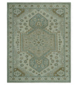 Neutral Ivory, Brown and Gray Hand knotted Traditional Multi Size wool Area Rug