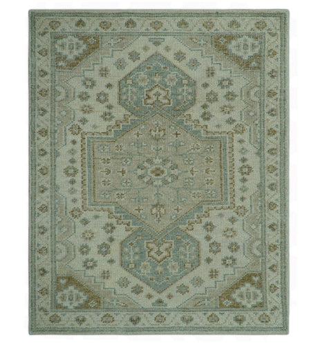 Neutral Ivory, Brown and Gray Hand knotted Traditional Multi Size wool Area Rug