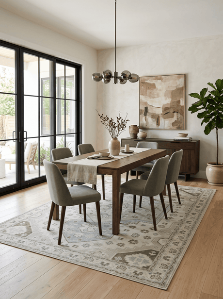 Neutral Ivory, Brown and Gray Hand knotted Traditional Multi Size wool Area Rug