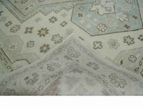 Neutral Ivory, Brown and Gray Hand knotted Traditional Multi Size wool Area Rug