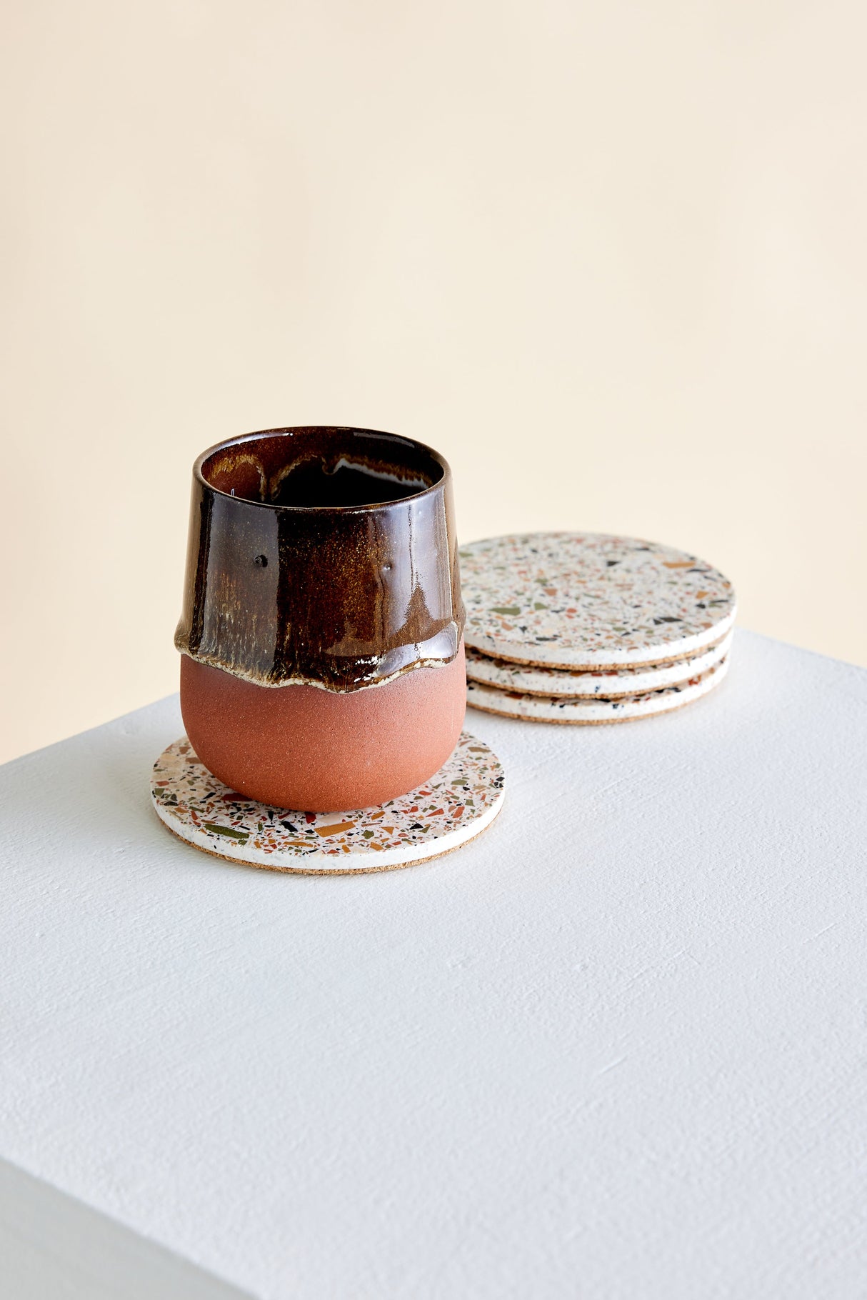 Neutral Terrazzo Coasters - Set of 4-Décor-Parc Decor