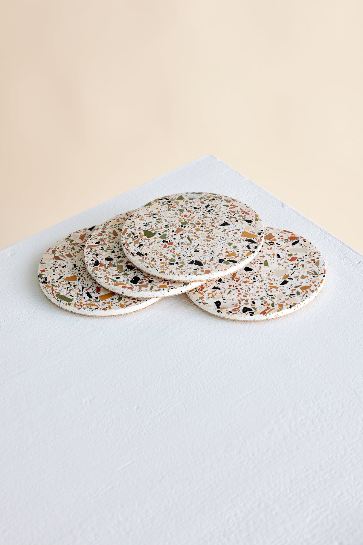 Neutral Terrazzo Coasters - Set of 4-Décor-Parc Decor