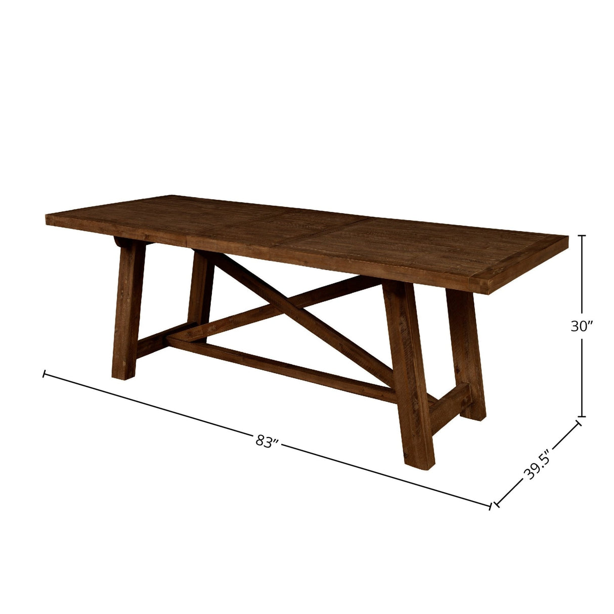 Newberry Rectangular Dining Table, Medium Brown-Dining Tables-Parc Decor