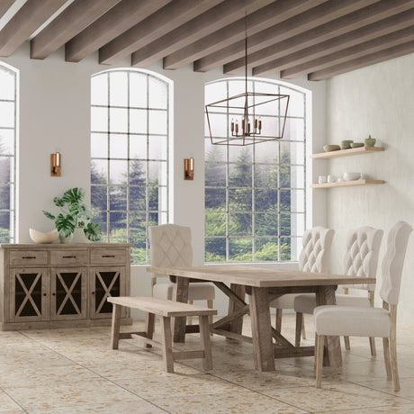 Newberry Rectangular Dining Table, Weathered Natural-Dining Tables-Parc Decor