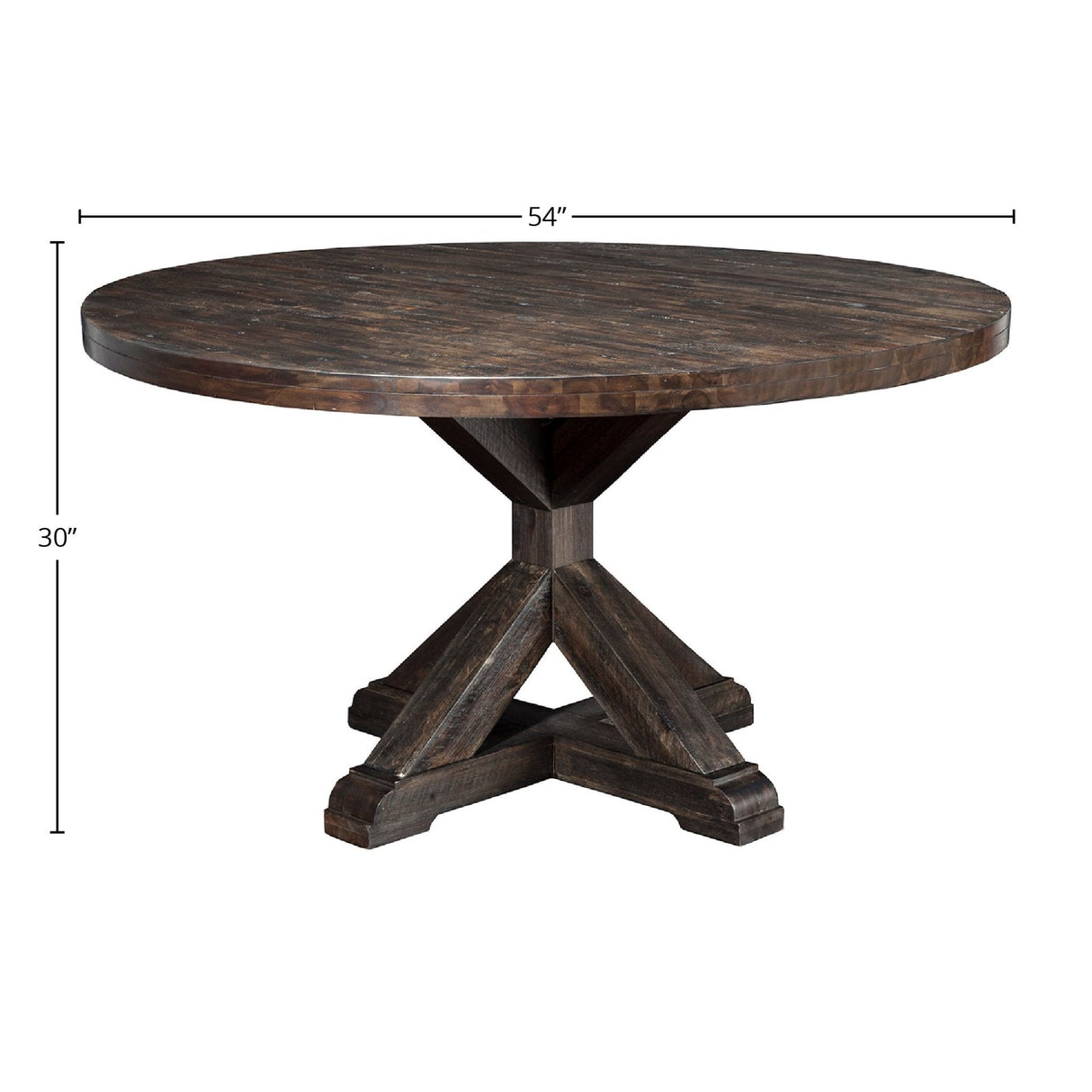 Newberry Round Dining Table, Salvaged Grey-Dining Tables-Parc Decor