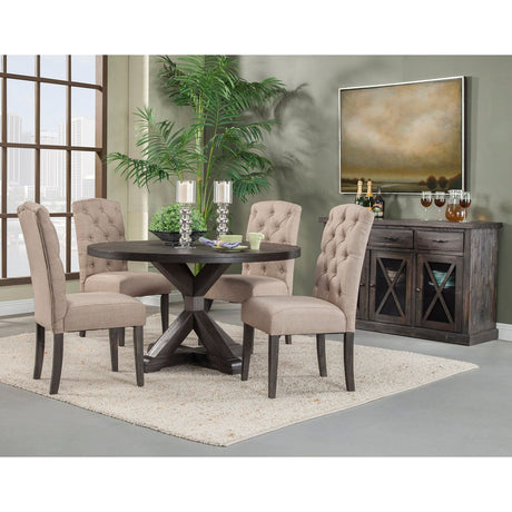Newberry Round Dining Table, Salvaged Grey-Dining Tables-Parc Decor