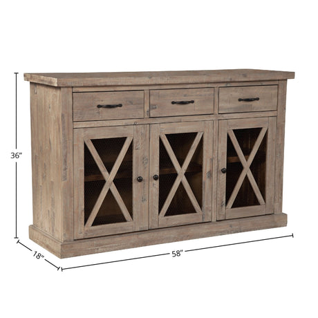 Newberry Sideboard, Weathered Natural-Servers & Sideboards-Parc Decor