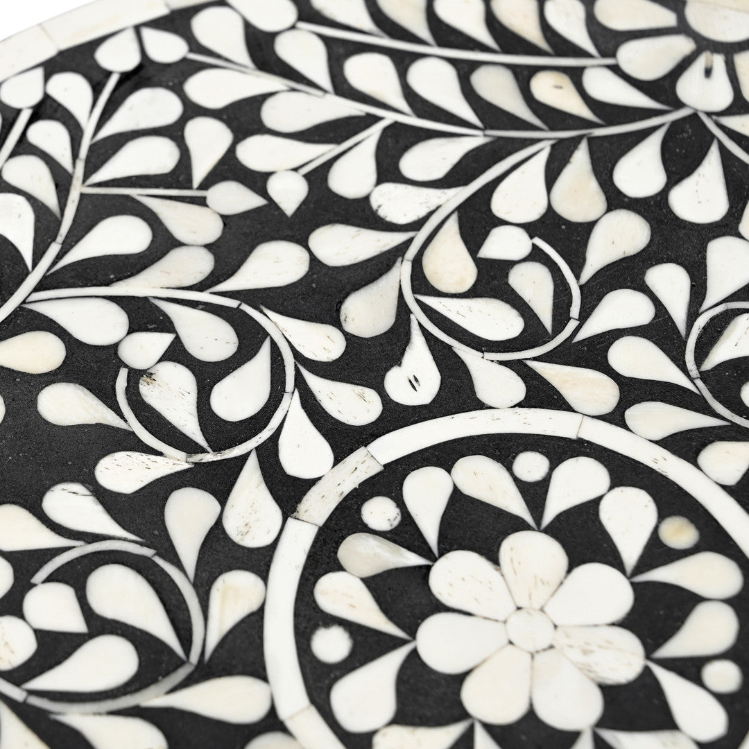 Nilgiri bone inlay end table-End table-Parc Decor