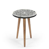 Nilgiri bone inlay end table-End table-Parc Decor