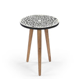 Nilgiri bone inlay end table-End table-Parc Decor