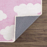 Nizar Pink Cloud Washable Kids Rug - Clearance-Rugs-Parc Decor