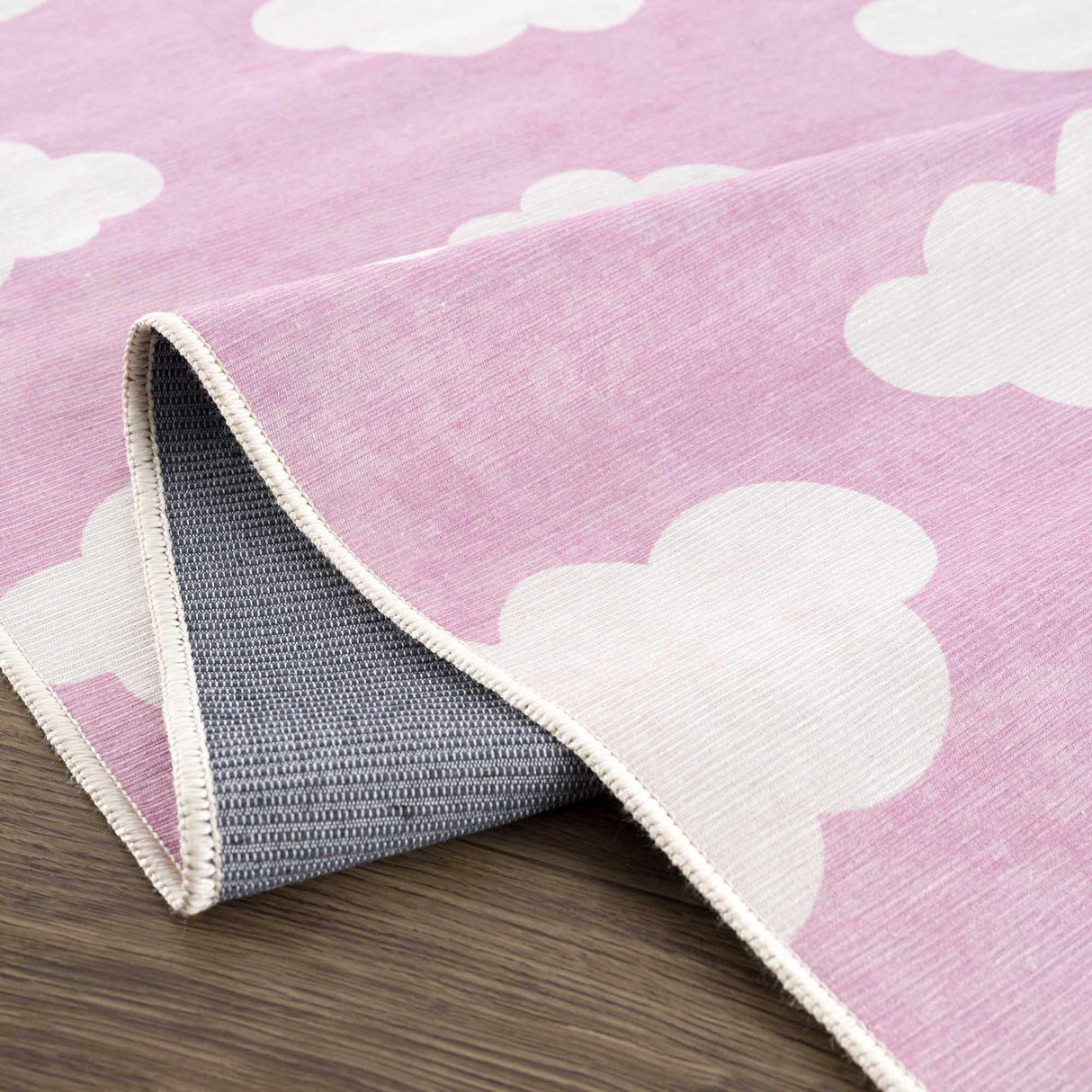 Nizar Pink Cloud Washable Kids Rug - Clearance-Rugs-Parc Decor
