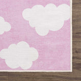 Nizar Pink Cloud Washable Kids Rug - Clearance-Rugs-Parc Decor