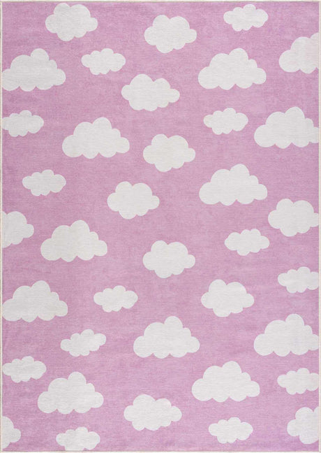 Nizar Pink Cloud Washable Kids Rug - Clearance-Rugs-Parc Decor