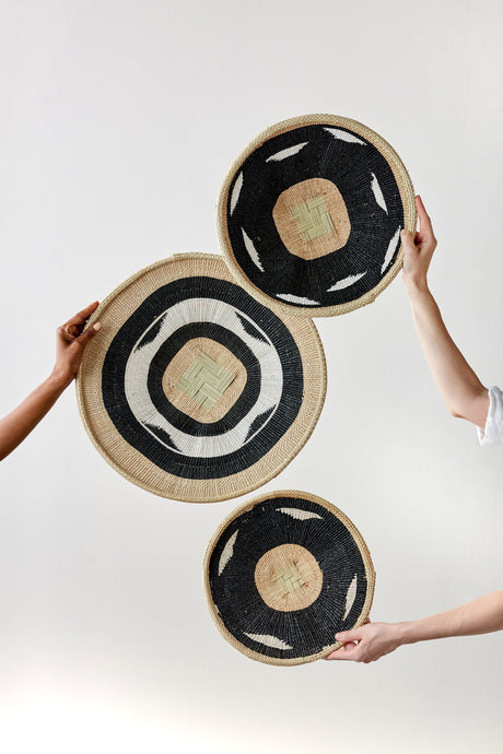 Nolyia Black Flat Basket-Wall Basket-Parc Decor