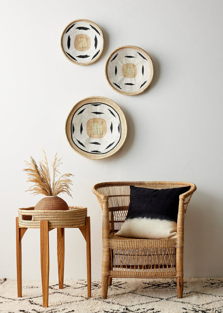 Nolyia White Flat Basket-Wall Basket-Parc Decor