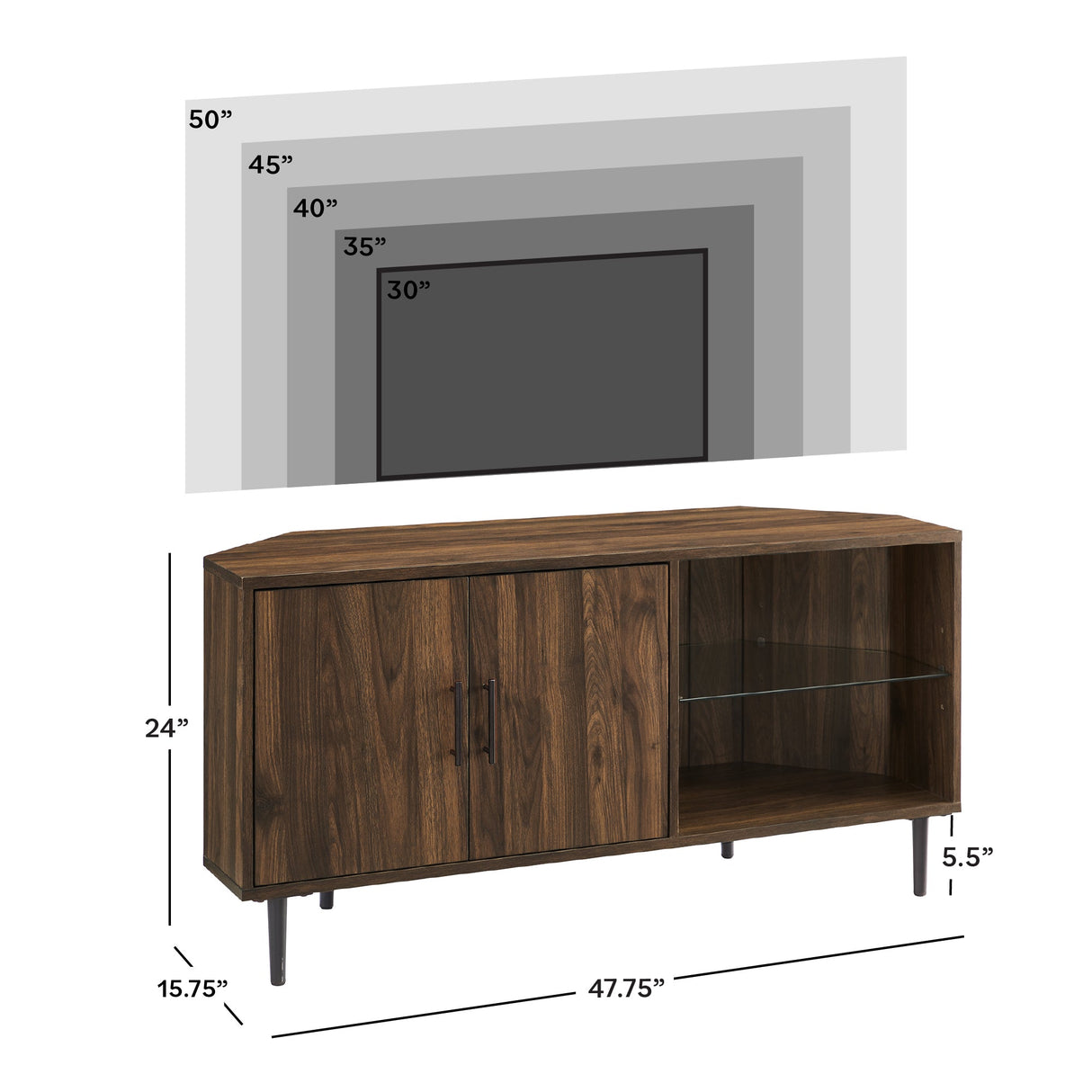 Nora Corner TV Stand-Entertainment-Parc Decor