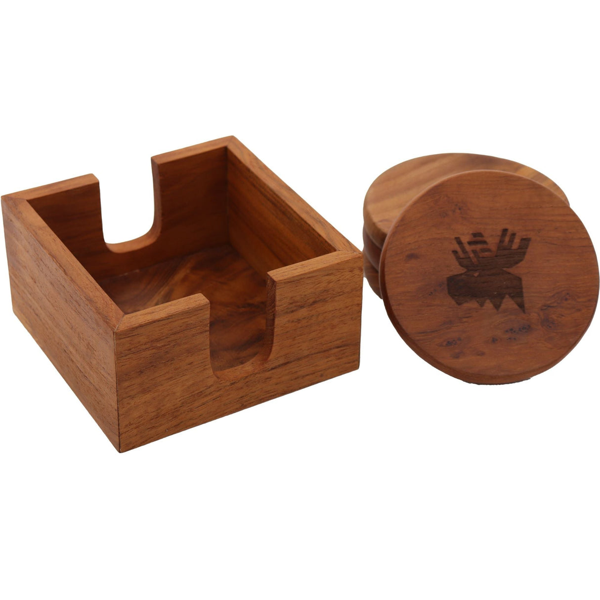 Nordic Rustic Teak Table Coasters Set-Coaster-Parc Decor