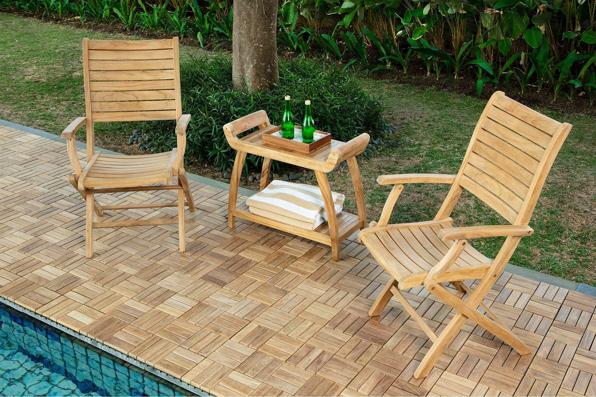 Norwegian Natural Teak Shower and Bath Curved Spa Bench with Shelf - 30"
