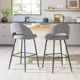 O Modern 2-Piece Minimalist Upholstered Bar Stool Set of 2-Dining / Kitchen-Parc Decor