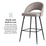 O Modern 2-Piece Minimalist Upholstered Bar Stool Set of 2-Dining / Kitchen-Parc Decor