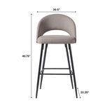 O Modern 2-Piece Minimalist Upholstered Bar Stool Set of 2-Dining / Kitchen-Parc Decor