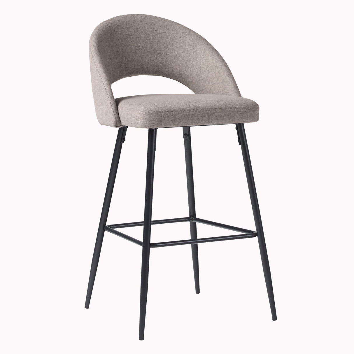 O Modern 2-Piece Minimalist Upholstered Bar Stool Set of 2-Dining / Kitchen-Parc Decor