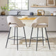 O Modern 2-Piece Minimalist Upholstered Bar Stool Set of 2-Dining / Kitchen-Parc Decor