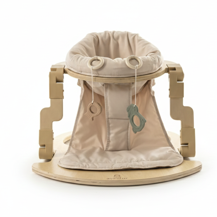 Oakling Foldable Wooden Baby Activity Seat | Plush Sit-Up Play Seat for 10 to 18 Months