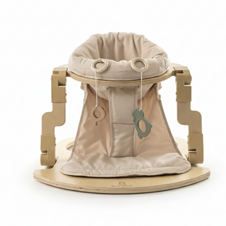 Oakling Foldable Wooden Baby Activity Seat | Plush Sit-Up Play Seat for 10 to 18 Months