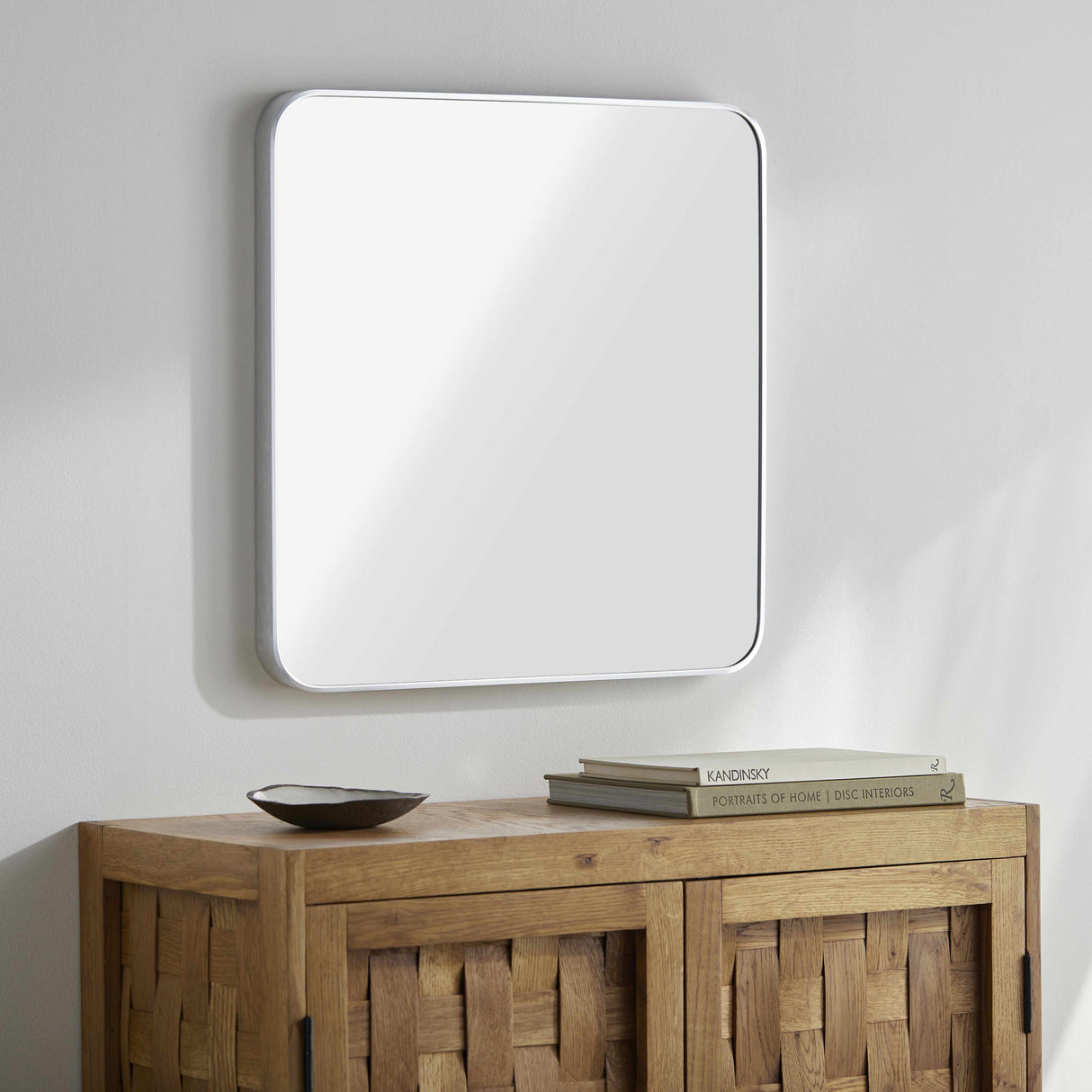 Ockenfels Modern Arched Silver Gray Wall Mirror-Mirrors-Parc Decor