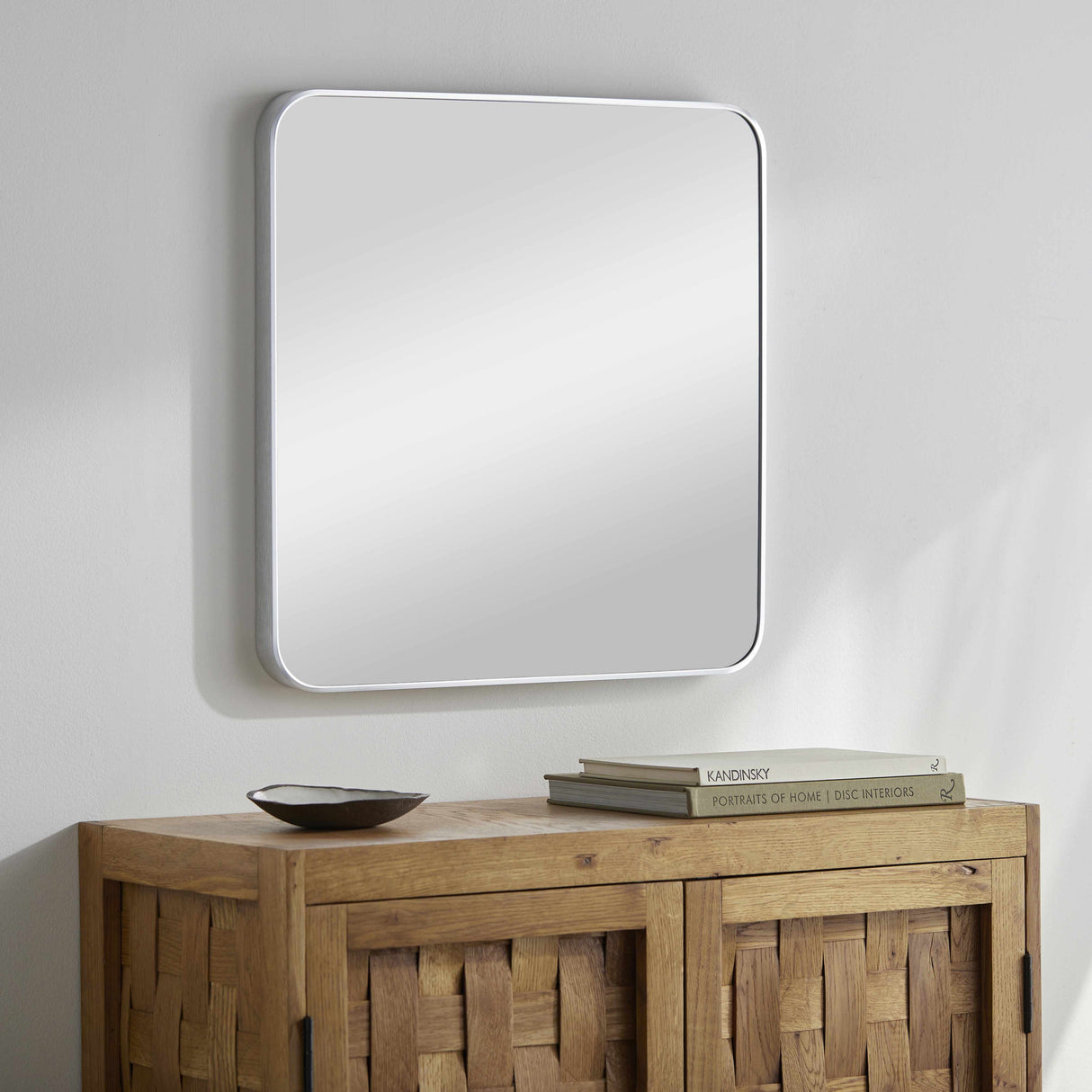 Ockenfels Modern Arched Silver Gray Wall Mirror-Mirrors-Parc Decor