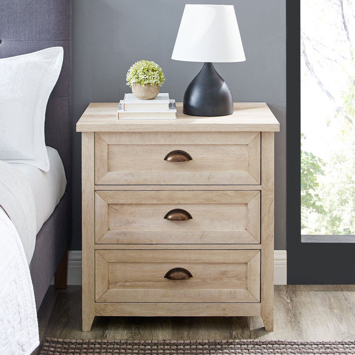 Odette Transitional Farmhouse Nightstand