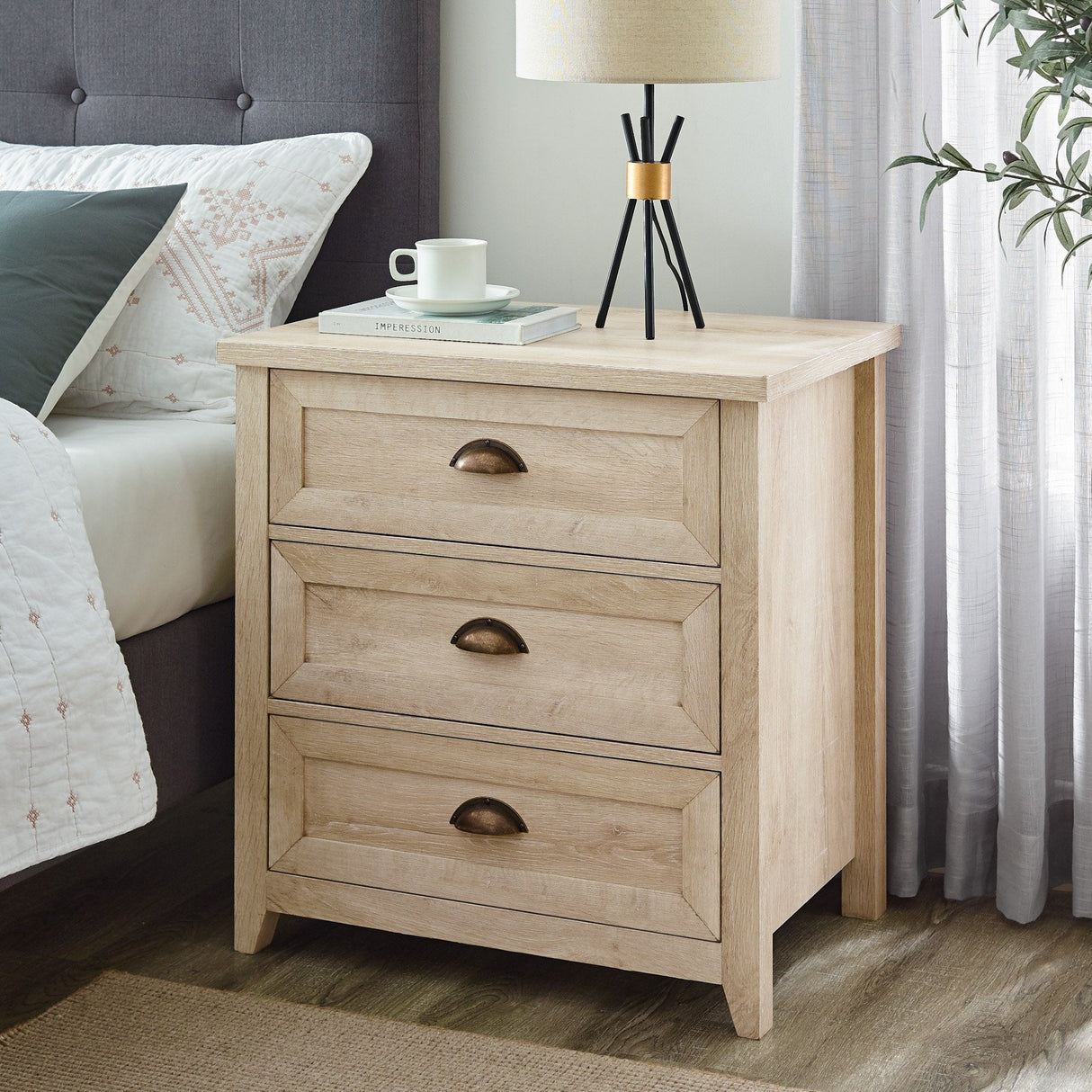 Odette Transitional Farmhouse Nightstand