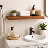 Oiled Teak Framed Floating Shelf - 24"