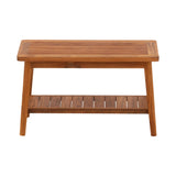 Oiled Teak Shower and Bath Decor Bench with Shelf - 30"