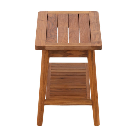 Oiled Teak Shower and Bath Decor Bench with Shelf - 30"