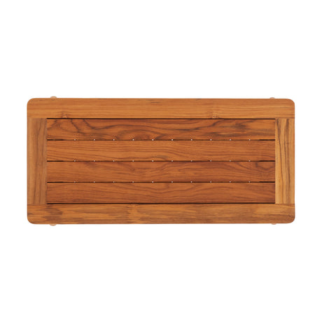 Oiled Teak Shower and Bath Decor Bench with Shelf - 30"