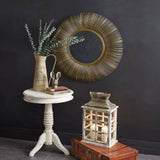 Old Hollywood Round Golden Sunburst Wall Mirror-Mirror-Parc Decor