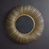 Old Hollywood Round Golden Sunburst Wall Mirror-Mirror-Parc Decor