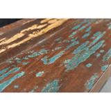 Old Reclaimed Wood Bench with Metal Legs-Bench-Parc Decor